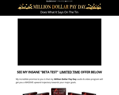 The Million Dollar Pay Day Success Program 90% off!!